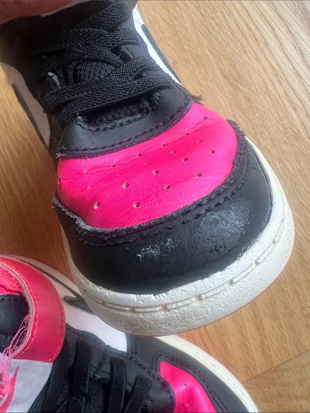Nike Kids Mid-Top Sneakers in Pink, Black & White